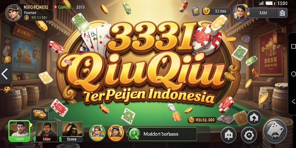 Screenshot gameplay QiuQiu di 333I, menunjukkan kartu dan interaksi pemain.