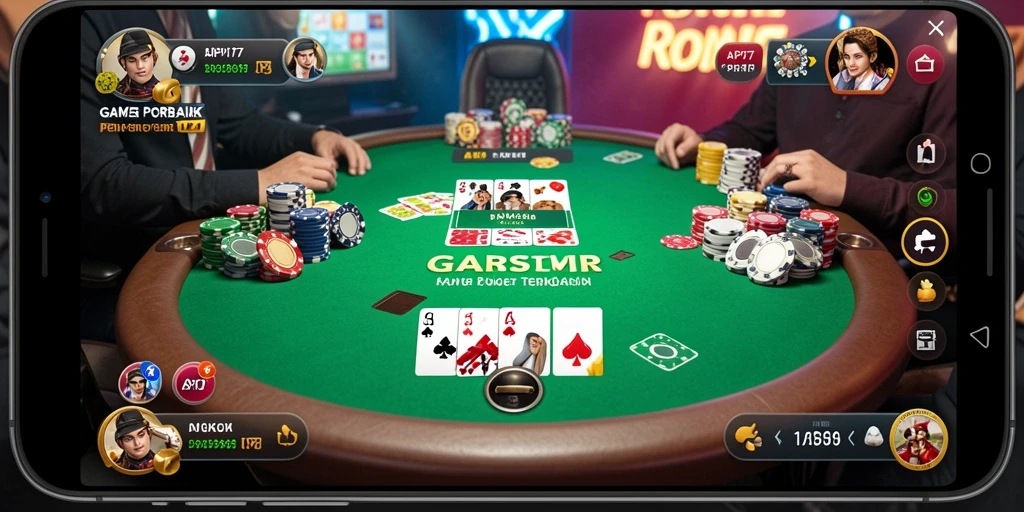 Screenshot menampilkan gameplay seru dari API77 Poker.