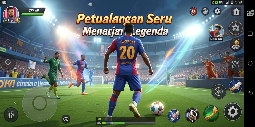 Menampilkan aksi seru dalam petualangan RPG CR7VIP.