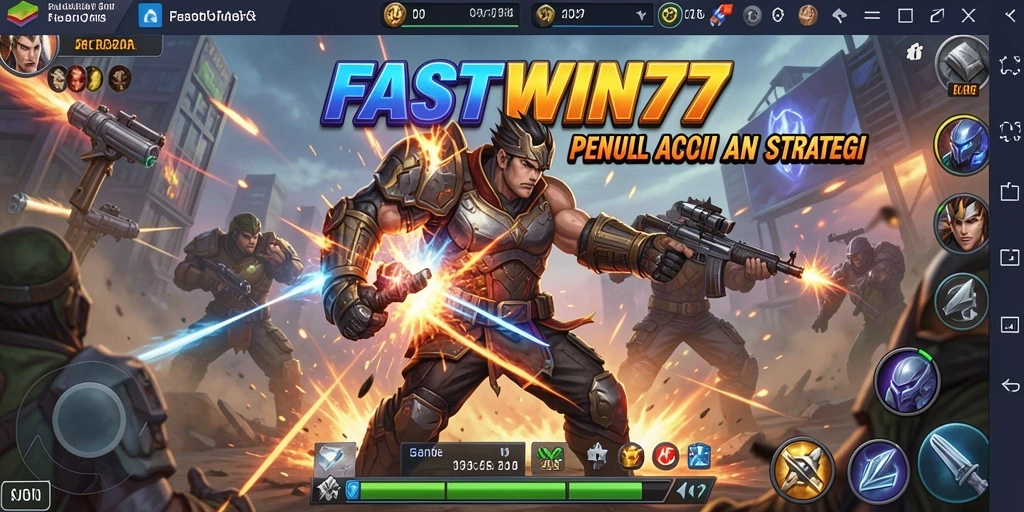 Tampilan karakter beraksi dalam pertempuran di FASTWIN77.
