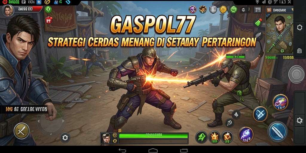 Screenshot GASPOL77 menampilkan aksi pertempuran strategi yang mendebarkan.