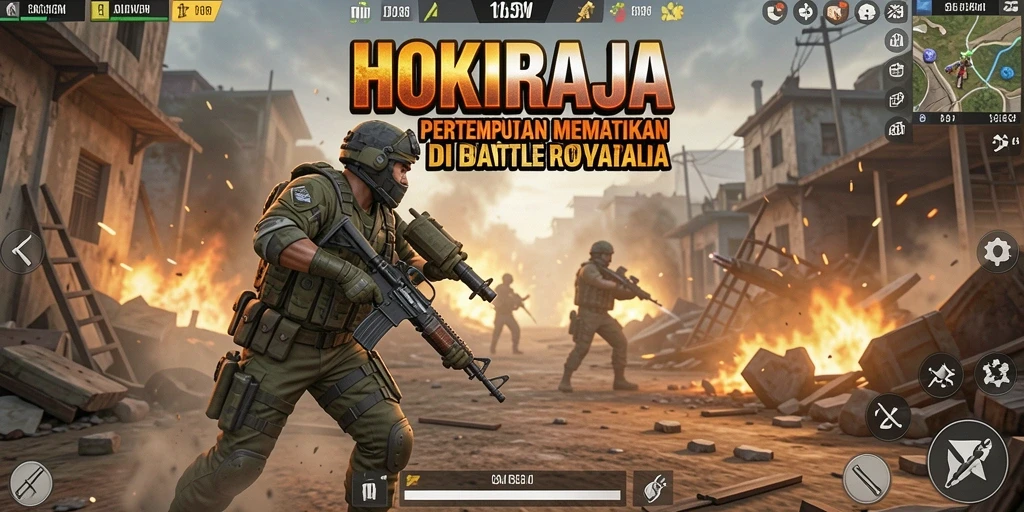 Tampilan gameplay seru di dunia pertempuran HOKIRAJA.