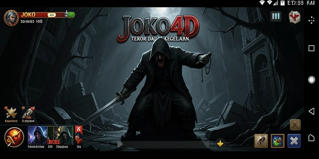 Tampilan gameplay menegangkan JOKO4D saat menjelajahi lokasi angker.