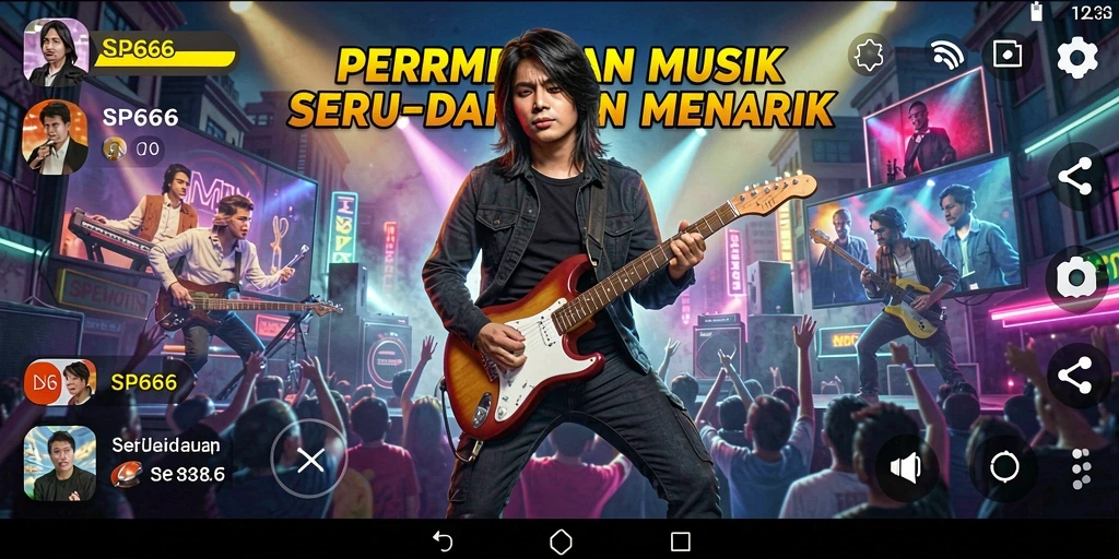 Screenshot SP666 menampilkan gameplay seru dalam bermain musik.