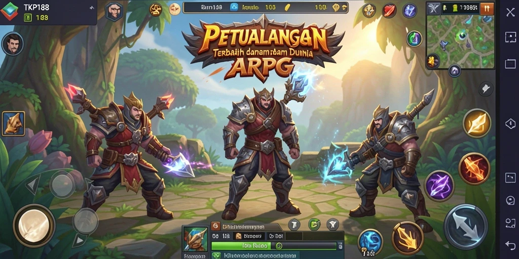 Tangkapan layar utama TKP188 menampilkan aksi pertarungan yang intens dalam dunia ARPG.